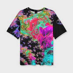 Женская футболка оверсайз Сюрреалистическая фрактальная композиция Мода Surr