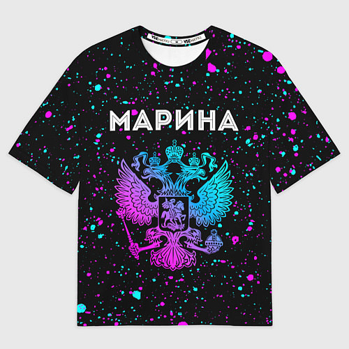 Женская футболка оверсайз Марина Россия / 3D-принт – фото 1