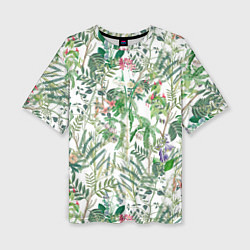 Женская футболка оверсайз Цветы Летний Ботанический Букет