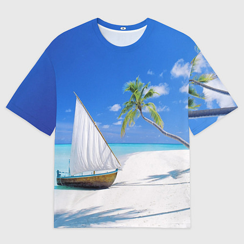 Женская футболка оверсайз Island of hawaii / 3D-принт – фото 1