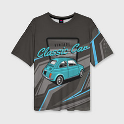Женская футболка оверсайз Classic blue retro car