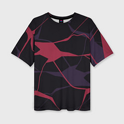 Женская футболка оверсайз Розово-сиреневые линии