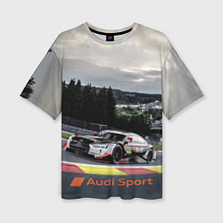Женская футболка оверсайз Audi Sport Racing team Ауди Спорт Гоночная команда
