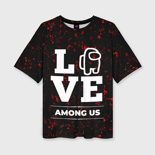 Женская футболка оверсайз Among Us Love Классика / 3D-принт – фото 1
