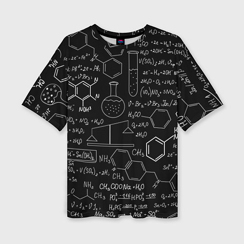 Женская футболка оверсайз Химия -формулы / 3D-принт – фото 1