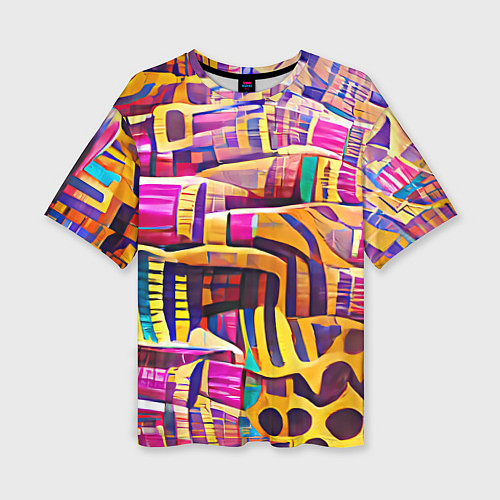 Женская футболка оверсайз Африканские яркие мотивы / 3D-принт – фото 1