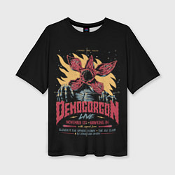 Женская футболка оверсайз Stranger Things Demogorgon