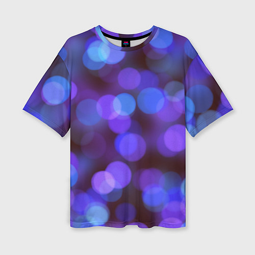 Женская футболка оверсайз Фиолетовые блики боке / 3D-принт – фото 1