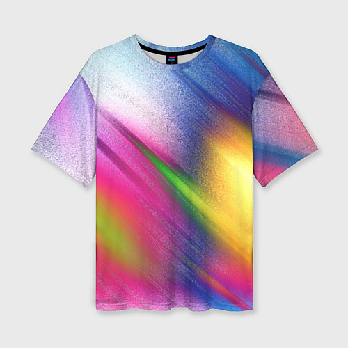 Женская футболка оверсайз Абстрактный разноцветный текстурированный фон / 3D-принт – фото 1