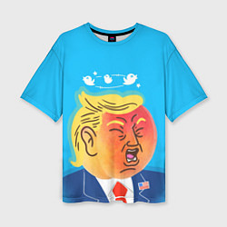 Женская футболка оверсайз Дональд Трамп и Твиттер