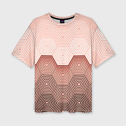 Женская футболка оверсайз Hexagon Minimal / 3D-принт – фото 1