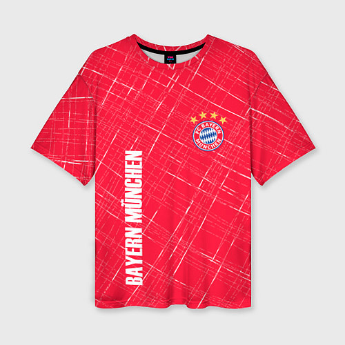 Женская футболка оверсайз Bayern munchen Абстрактно выцарапанный фон / 3D-принт – фото 1