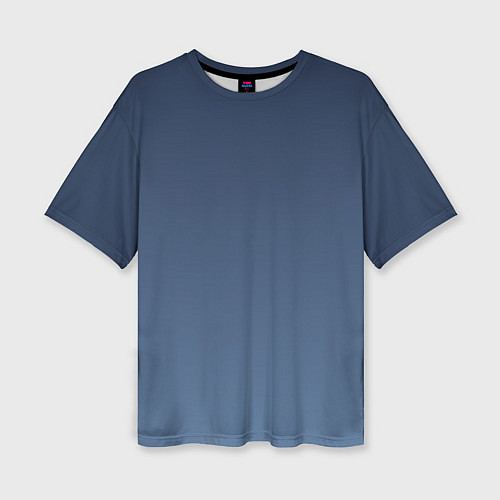 Женская футболка оверсайз Gradient Dark Blue / 3D-принт – фото 1
