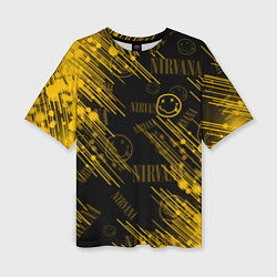 Женская футболка оверсайз Nirvana смайл