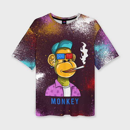 Женская футболка оверсайз Nft token art Monkey / 3D-принт – фото 1