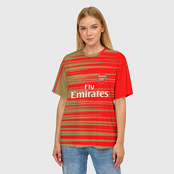 Футболка оверсайз женская Arsenal fly emirates, цвет: 3D-принт — фото 2