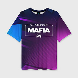 Женская футболка оверсайз Mafia Gaming Champion: рамка с лого и джойстиком н