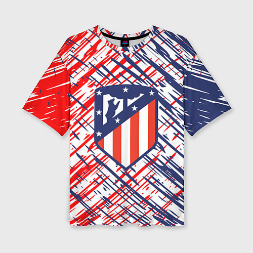 Женская футболка оверсайз Атлетико мадрид краска / 3D-принт – фото 1