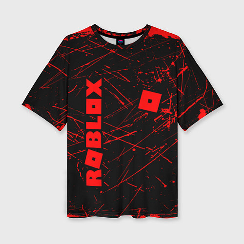 Женская футболка оверсайз ROBLOX красный логотип / 3D-принт – фото 1