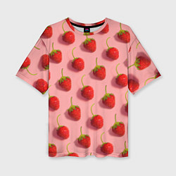 Футболка оверсайз женская Strawberry Pattern, цвет: 3D-принт