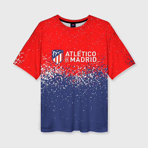 Женская футболка оверсайз Atletico madrid атлетико мадрид брызги красок / 3D-принт – фото 1