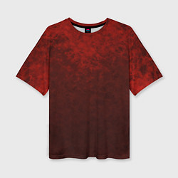 Женская футболка оверсайз Мраморный красно-черный градиент