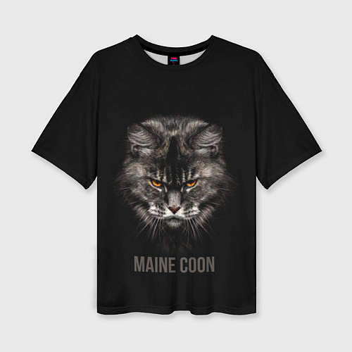 Женская футболка оверсайз Maine coon - кот / 3D-принт – фото 1