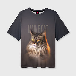 Женская футболка оверсайз Maine cat