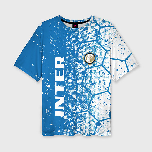 Женская футболка оверсайз Inter соты / 3D-принт – фото 1