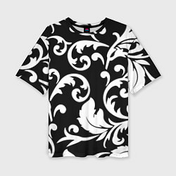 Женская футболка оверсайз Minimalist floral pattern