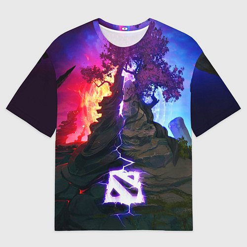 Женская футболка оверсайз Огонь и воздух / 3D-принт – фото 1