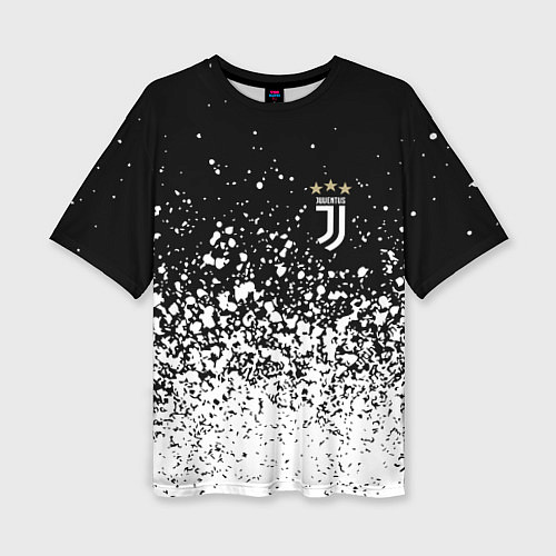 Женская футболка оверсайз Juventus fc брызги краски / 3D-принт – фото 1