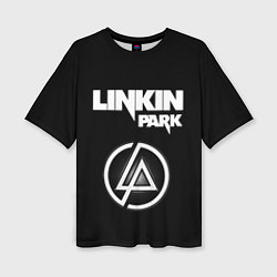 Футболка оверсайз женская Linkin Park логотип и надпись, цвет: 3D-принт