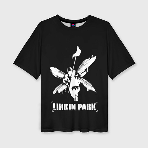 Женская футболка оверсайз Linkin Park белый / 3D-принт – фото 1