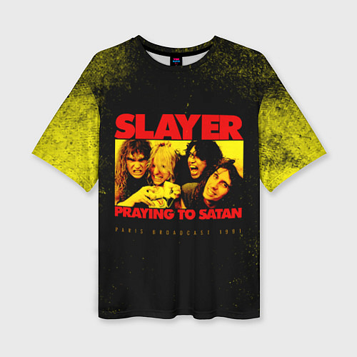 Женская футболка оверсайз Praying To Satan - Slayer / 3D-принт – фото 1