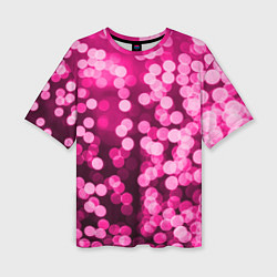 Женская футболка оверсайз Розовые блестки