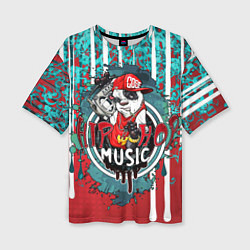Женская футболка оверсайз Hip hop - Music