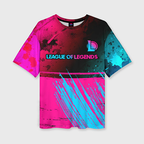 Женская футболка оверсайз League of Legends Neon Gradient / 3D-принт – фото 1