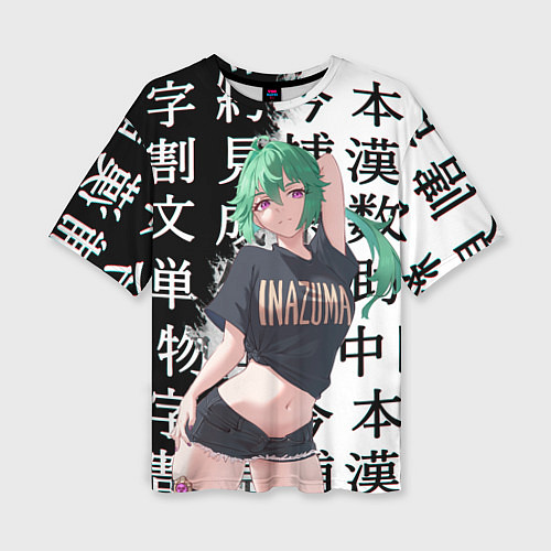 Женская футболка оверсайз Куки Синобу Genshin Impact / 3D-принт – фото 1