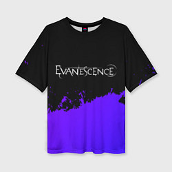 Женская футболка оверсайз Evanescence Purple Grunge