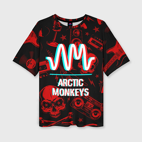 Женская футболка оверсайз Arctic Monkeys Rock Glitch / 3D-принт – фото 1