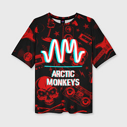 Женская футболка оверсайз Arctic Monkeys Rock Glitch