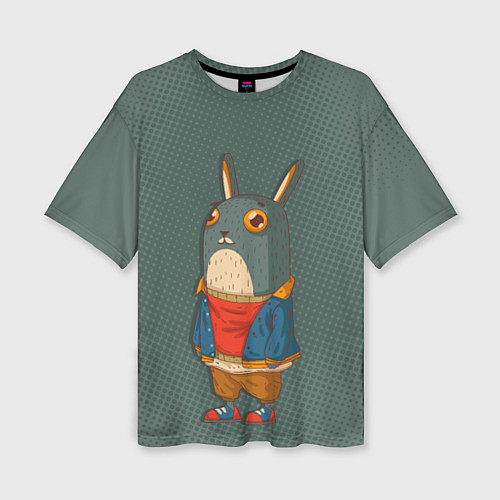 Женская футболка оверсайз Задумчивый кролик / 3D-принт – фото 1
