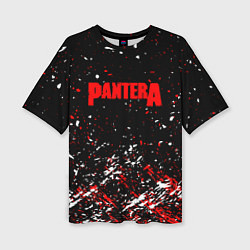 Женская футболка оверсайз Pantera пантера брызги красок