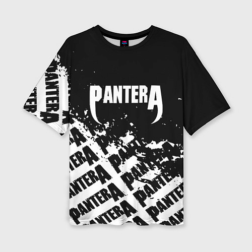 Женская футболка оверсайз Пантера pantera паттерн / 3D-принт – фото 1