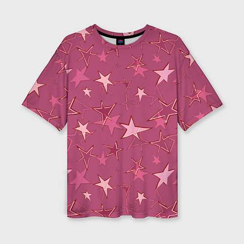 Женская футболка оверсайз Terracotta Star Pattern / 3D-принт – фото 1