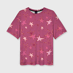 Женская футболка оверсайз Terracotta Star Pattern