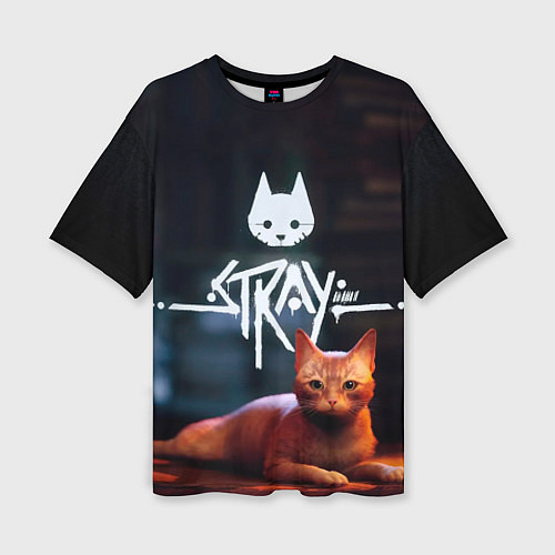 Женская футболка оверсайз Stray бродячий кот / 3D-принт – фото 1