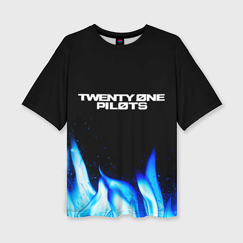 Женская футболка оверсайз Twenty One Pilots Blue Fire / 3D-принт – фото 1