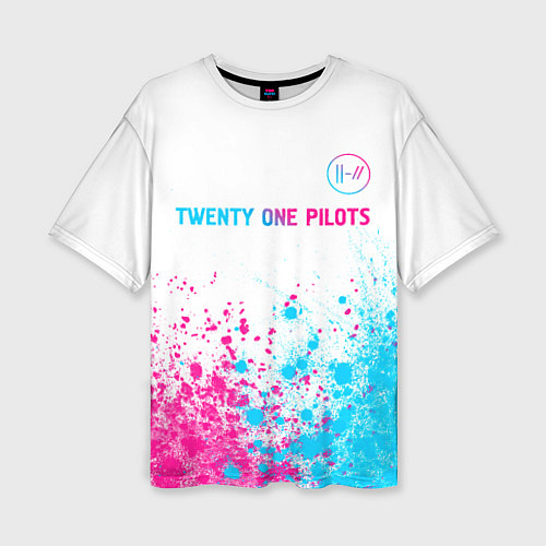 Женская футболка оверсайз Twenty One Pilots Neon Gradient / 3D-принт – фото 1